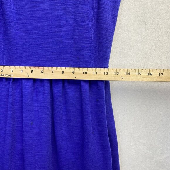 Madewell Sleeveless Fit & Flared Dress Women XS Blue Side Pockets Back Zip Used - Picture 6 of 16